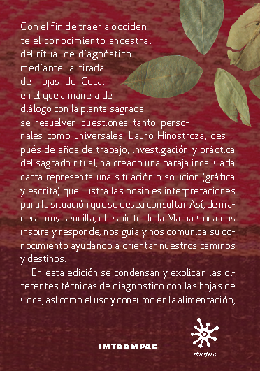 Contraportada de Mama Coca riman, qawan qampen, / Mama coca habla, mira y cura